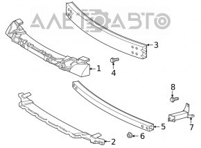 Toyota Highlander 20 Front Bumper Reinforcement - Upper