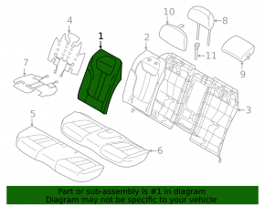 Backrest of the rear row of seats with armrest BMW 7 G11 G12 16-22 black leather with heating, dented