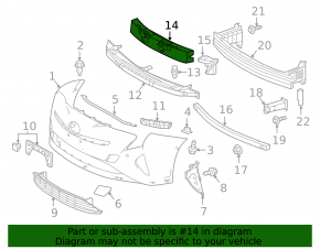 Toyota Prius 50 16-18 front bumper absorber, upper, broken