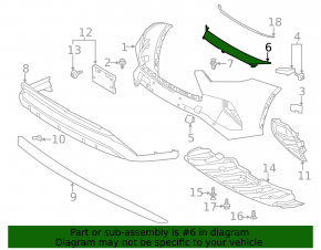 Upper trim of the front bumper Toyota Highlander 20-