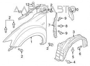 Front left fender liner Mitsubishi Outlander 14-21
