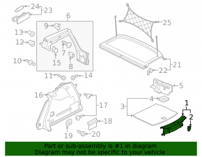 Trunk opening trim VW Golf 15-21 5d