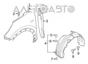 Front left wing Kia Niro 17-22 red K3R, dented used