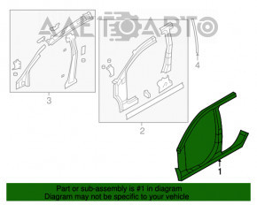 Body pillar central right Jeep Patriot 11-17 sawed off