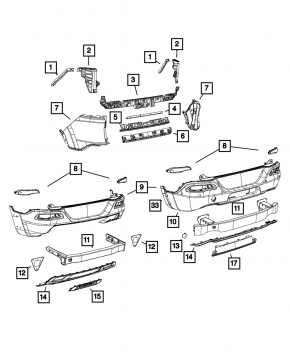 Jeep Cherokee KL 14-18 Rear Bumper Tow Hook Cap