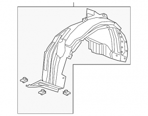 Front right fender liner for Acura RDX 19-25