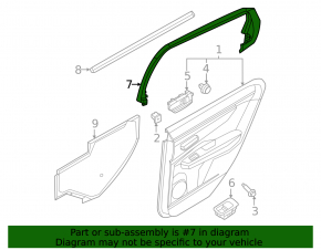 Nissan Ariya 23-25 black rear left inner door frame