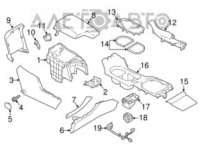 Central console Subaru Impreza 17- GK bare, black, scratches