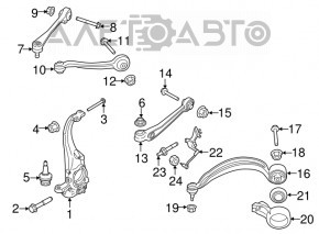 Lower control arm, front left, Porsche Macan 15-20, rear, microcracks, S/B