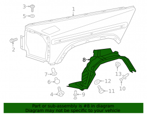 Front right fender liner G-class W463 G550 19-24