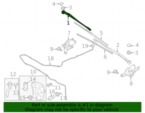 Right wiper arm for Ford Escape MK3 13-19