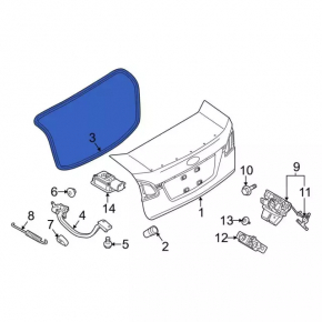 Ford Fiesta 14-19 4d Trunk Lid Seal