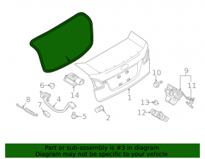 Ford Fiesta 14-19 4d Trunk Lid Seal