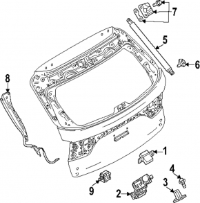 Left tailgate shock absorber Mazda CX-90 24-26 electric
