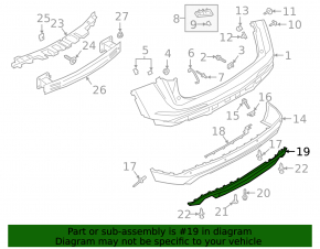 Lincoln Corsair 20-26 rear bumper lip trim for towbar