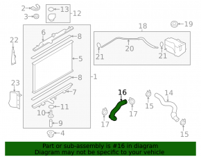 Lower cooling hose for Nissan Rogue 2015