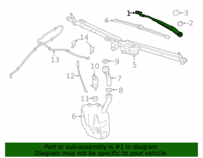 Left windshield wiper arm for Chevrolet Volt 16-