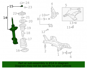 Shock absorber strut assembly front right Toyota Prius 20 04-09