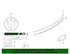 Emblem inscription eDrive trunk door BMW i4 21-25 Edrive 40,