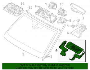 BMW X1 F48 16-22 interior mirror trim seal