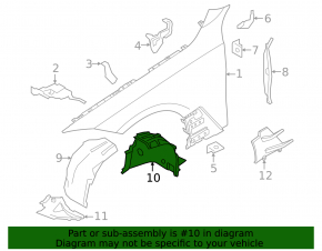 Front left rear fender liner for BMW 4 Series G22 G26 21-25