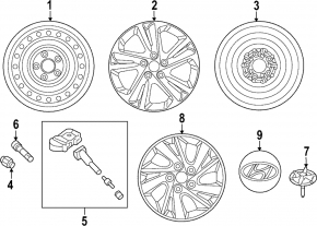 Wheel cap R15 Hyundai Elantra AD 17-20