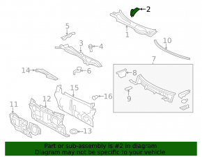 Windscreen wiper seal right Toyota Camry v50 12-14 usa
