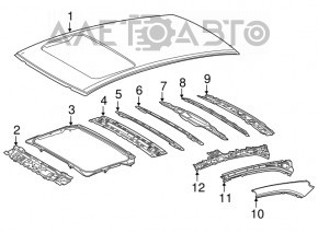 Metal roof Toyota Camry v70 18-24 without sunroof, under antenna, sawed off, crushed