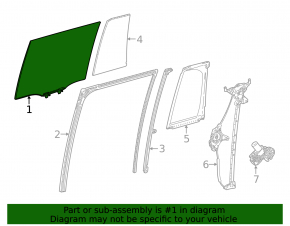Rear left door glass for Lexus LX 22-26