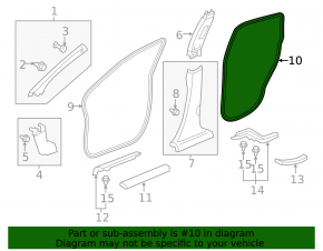 Rear right door seal for Honda CRV 12-16