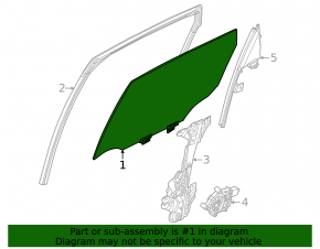 Rear right door glass Nissan Murano 25-26 tinted