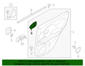 Kia Niro 17-19 gray inner front left door handle