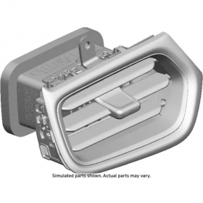 Chevrolet Equinox 18-24 black and chrome front panel air vent deflector, left