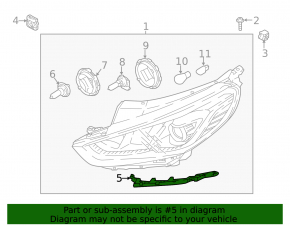 Headlight cover upper right Hyundai Sonata 18-19