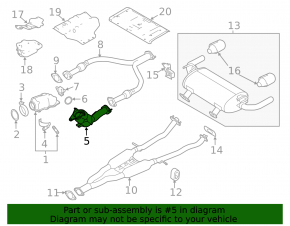 Right exhaust pipe with catalytic converter for Infiniti Q50 16-18 3.0