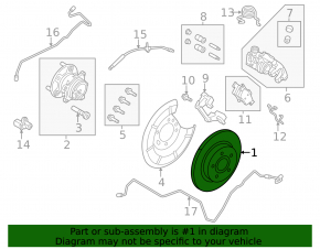 Rear left brake disc Ford Focus mk3 11-18