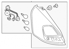 Right lamp Ford Fiesta 14-19 rest 5d