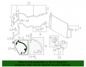 Air conditioning hose compressor-heater first Mazda6 09-13 2.5