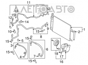 Air conditioning hose compressor-heater first Mazda6 09-13 2.5
