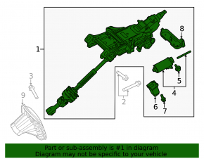 Ford Edge 19-24 steering column with gimbal with active steering and electric drive