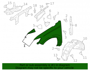 Front left wing Lincoln Nautilus 19-
