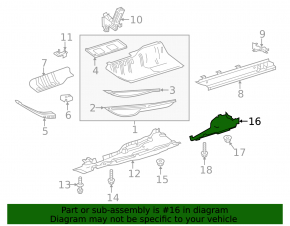 Rear left underbody protection Mercedes GLS-class X166 13-19 worn, cracks, tears