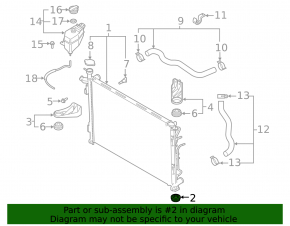 Radiator bracket lower left Kia Sorento 16-20 rubber