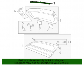 Upper trunk door trim VW Taos 22-25