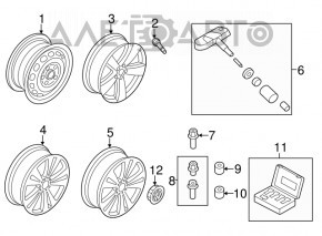 Spare wheel full size VW CC 08-15 R16 215/55 iron