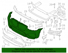 Bare front bumper BMW X3 G01 18-21 for parking sensors, without camera