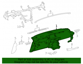 Lexus IS 14-20 dashboard without airbag