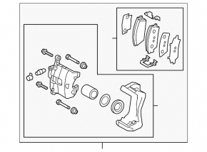 Rear left caliper assembly for Kia Sportage 17-22 AWD