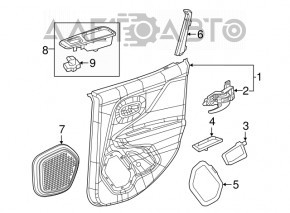 Door trim card rear right Jeep Renegade 15- black leather