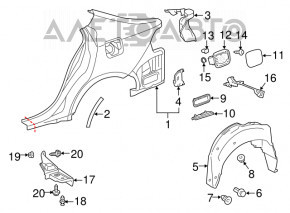 Left ventilation shield Lexus IS 14-24